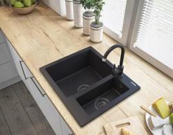 Graniteland Adda Granit negru 1.5 Chiuvetă Suprafață 600x495mm 1208971454