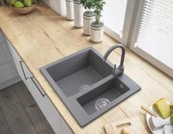 Graniteland Adda Chiuvetă de granit gri 1.5 Suprafață 600x495mm 1208971456