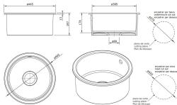 Ausmann Ceramic Ember Vas ceramic alb rotund de montare și submontare cu dop alb 1208971465