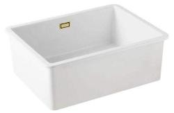 Ausmann Ceramic Ember Chiuveta ceramică albă - Montare superioară și inferioară 54 x 40 cm cu dop de aur 1208971491