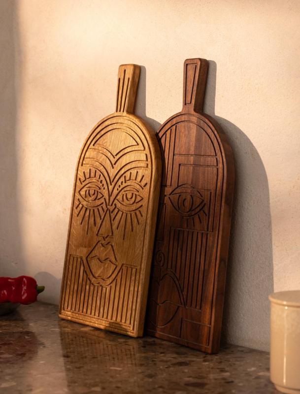 Masca Woodsea Nuc - Mască din nuc tăietură și placă de servire 38x19 cm 1208971561