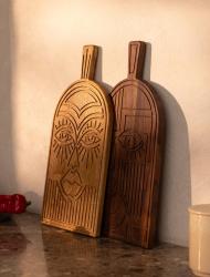Masca Woodsea Oak - Mască din lemn de stejar, tăietură și placă de servire 38x19 cm 1208971562