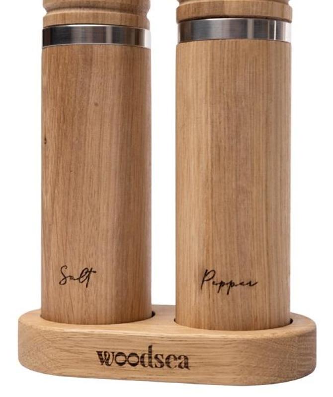 Woodsea Spice - Set de moară de piper și sare din lemn de stejar Ø5x28 cm 1208971597