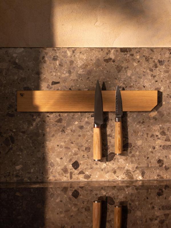 Woodsea Ține Cuțitul Meu - Suport de Cuțit din Stejar pentru Perete 40x6 cm 1208971598