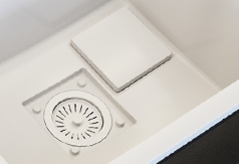 Graniteland Seta Chiuvetă albă din granit suprafață 80x50 cm 1208971618