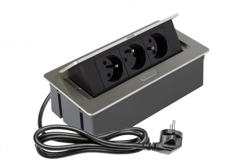 Priză electrică retractabilă SOFT, cablu de alimentare 1,5m