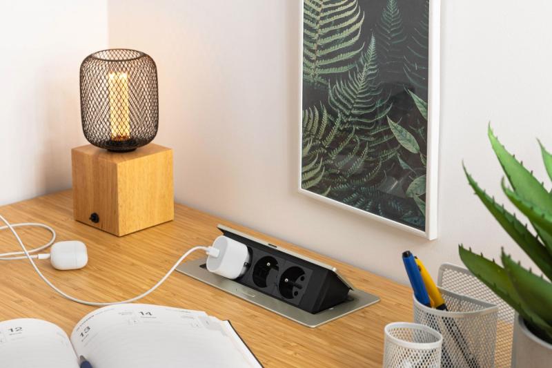 Priză electrică retractabilă SOFT, cablu de alimentare 1,5m