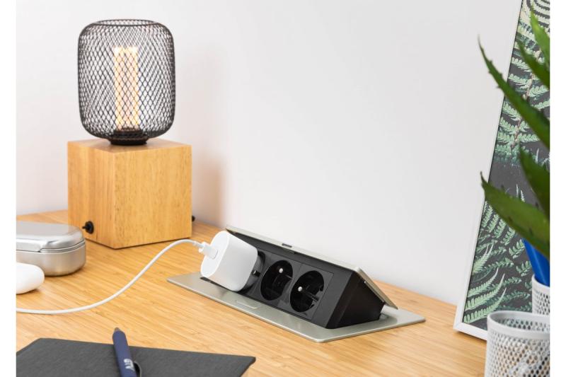 Priză electrică retractabilă SOFT, cablu de alimentare 1,5m