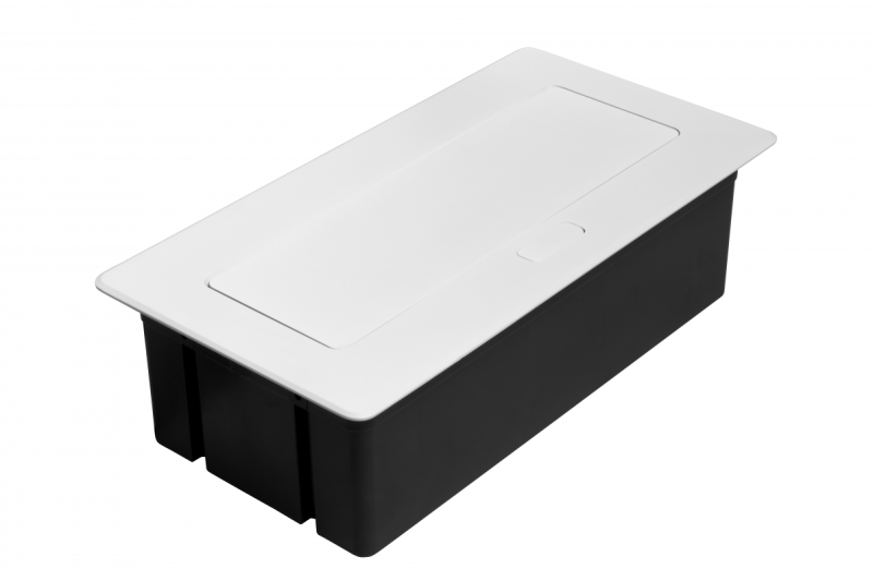 Priză de mobilier MULTISOFT, 2xSHUKO, USB A+C, RJ45, cablu 1,5 m, alb