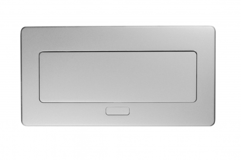 Priză pentru Mobilier MULTISOFT 2x Priză cu Împământare, USB A+C, RJ45, Cablu de Alimentare cu Ștecher, Aluminiu