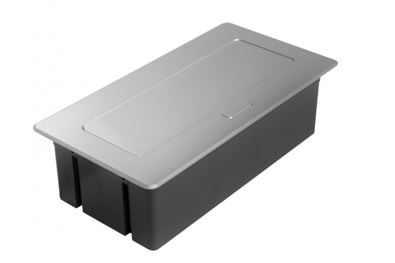 Priză pentru mobilier MULTISOFT, 2xSHUKO, USB A+C, RJ45, cablu HDMI 1.5 m, aluminiu