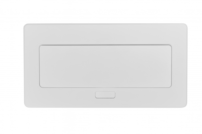 Priză mobilier MULTISOFT 2x priză cu împământare, USB A+C, RJ45, HDMI, cablu de alimentare cu ștecăr, albă