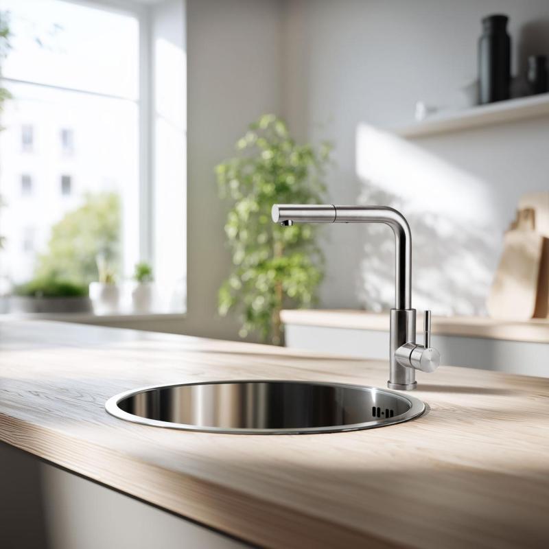 Pure.Sink Rondo Oțel inoxidabil Rotund Chiuvetă încorporată, montare inferioară și superioară 38 cm PRN38-02