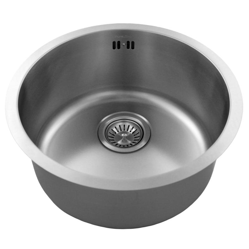 Pure.Sink Rondo Oțel inoxidabil Rotund Chiuvetă încorporată, montare inferioară și superioară 38 cm PRN38-02