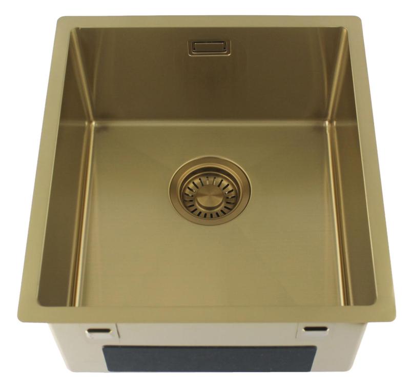 Pure.Sink Luxion Chiuvetă aurie 36x40 cm sub blat, încastrată și montată pe blat PLX3640-60