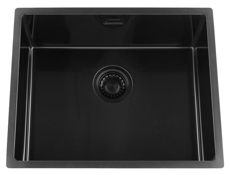 Pure.Sink Luxion PVD Chiuvetă neagră 50x40 cm sub blat, încastrată și montată pe blat PLX5040-63