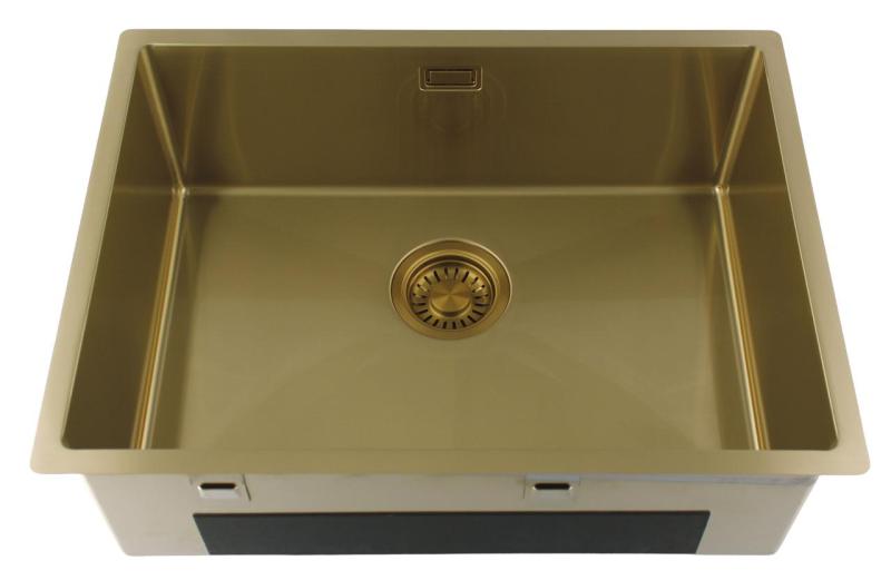 Pure.Sink Luxion Chiuvetă aurie 55x40 cm sub blat, încastrată și montată pe blat PLX5540-60