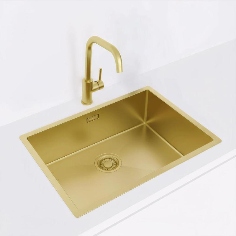 Pure.Sink Luxion Chiuvetă aurie 55x40 cm sub blat, încastrată și montată pe blat PLX5540-60