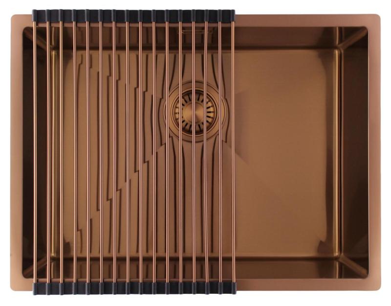 Pure.Sink Luxion Chiuvetă din cupru 55x40 cm pentru montare sub blat, încastrare și montare pe blat PLX5540-62