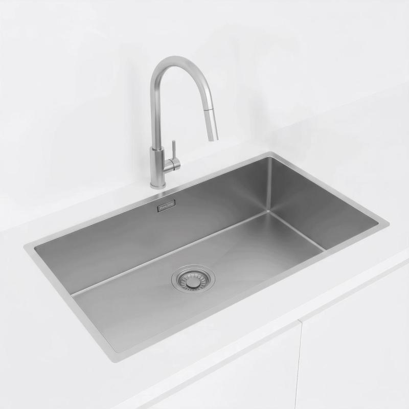 Pure.Sink Luxion Chiuvetă mare din oțel inoxidabil 74x40 cm pentru montare sub blat, încastrare și montare pe blat PLX7440-02