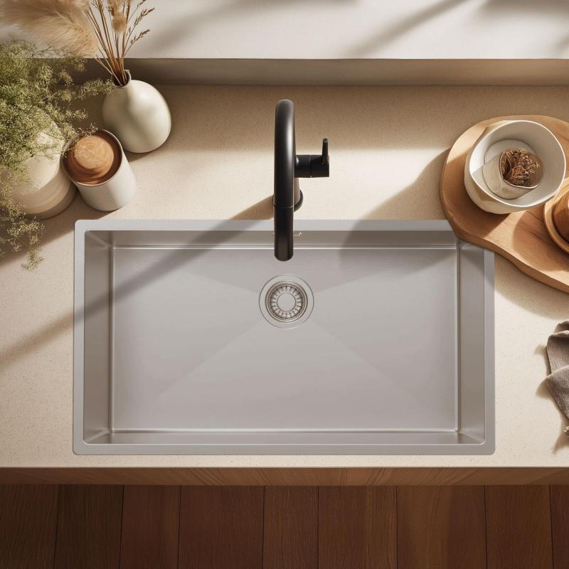 Pure.Sink Luxion Chiuvetă mare din oțel inoxidabil 74x40 cm pentru montare sub blat, încastrare și montare pe blat PLX7440-02