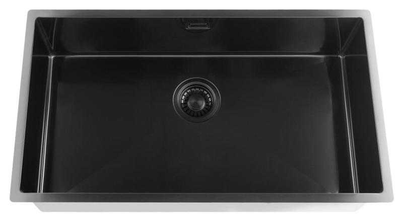 Pure.Sink Luxion Chiuvetă mare PVD neagră 74x40 cm pentru montare sub blat, încastrare și montare pe blat PLX7440-63