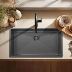 Pure.Sink Luxion Chiuvetă mare din metal Gun 74x40 cm pentru montare sub blat, încastrare și montare pe blat PLX7440-61