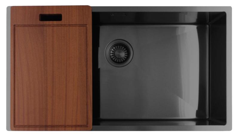 Pure.Sink Luxion Chiuvetă mare din metal Gun 74x40 cm pentru montare sub blat, încastrare și montare pe blat PLX7440-61