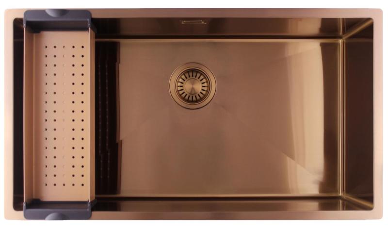 Pure.Sink Luxion Chiuvetă mare din cupru 74x40 cm pentru montare sub blat, încastrată sau montată pe blat PLX7440-62