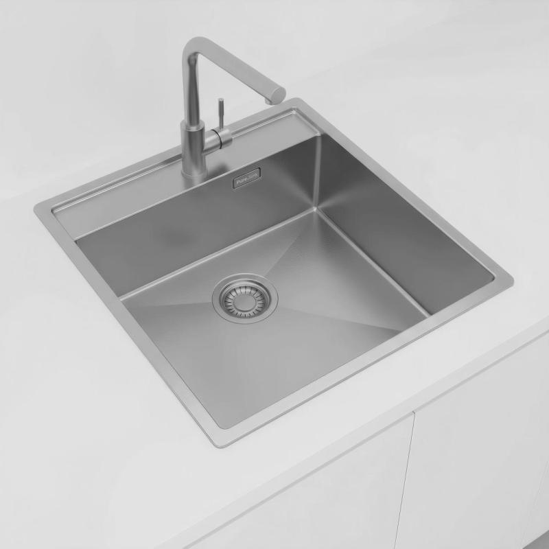 Pure.Sink Luxion Chiuvetă din oțel inoxidabil 51x50 cm Tapwing cu banc de lucru PLX5150T-02