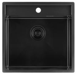 Pure.Sink Luxion PVD Chiuvetă neagră 51x50 cm Tapwing cu orificiu pentru baterie PLX5150T-63