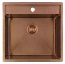 Pure.Sink Luxion Chiuvetă din cupru 51x50 cm Tapwing cu orificiu pentru baterie PLX5150T-62