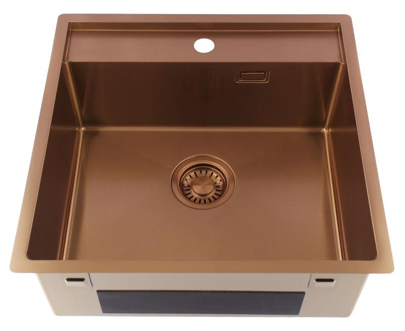 Pure.Sink Luxion Chiuvetă din cupru 51x50 cm Tapwing cu orificiu pentru baterie PLX5150T-62