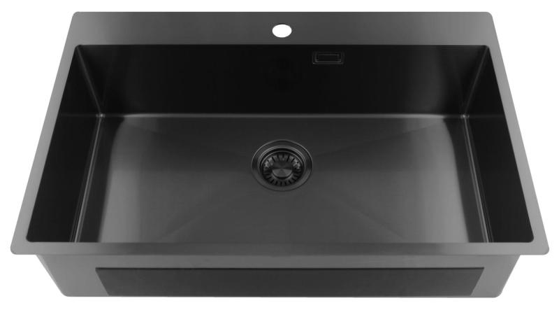 Pure.Sink Luxion Chiuvetă mare din metal Gun 78x50 cm Tapwing cu suport pentru robinet PLX7850T-61