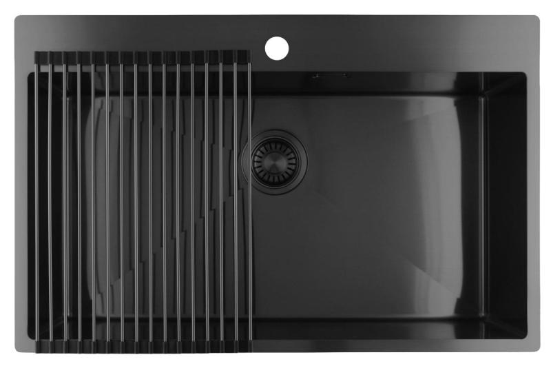 Pure.Sink Luxion Chiuvetă mare din metal Gun 78x50 cm Tapwing cu suport pentru robinet PLX7850T-61