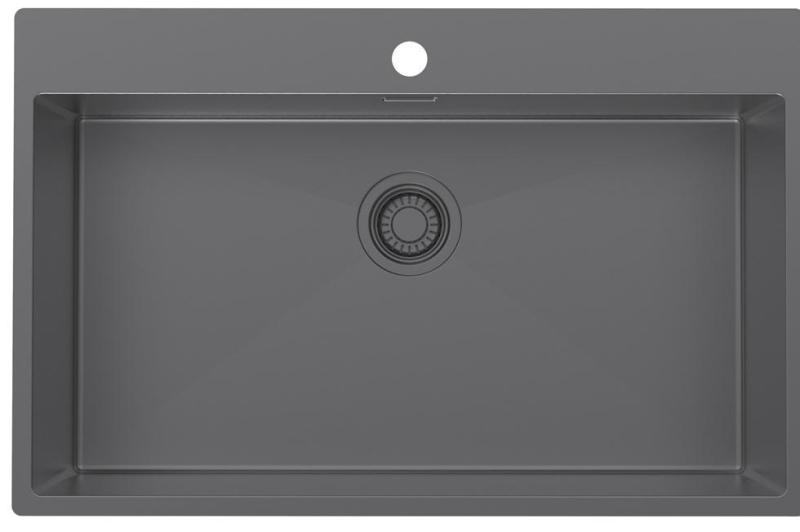 Pure.Sink Luxion Chiuvetă mare din metal Gun 78x50 cm Tapwing cu suport pentru robinet PLX7850T-61