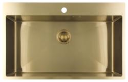 Pure.Sink Luxion Chiuvetă mare din auriu 78x50 cm Robinet cu orificiu pentru baterie PLX7850T-60