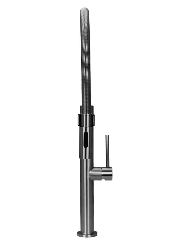 Pure.Sink Luxion Robinet de bucătărie din oțel inoxidabil masiv, cu ieșire flexibilă și 2 tipuri de jet PLXFLEX-02