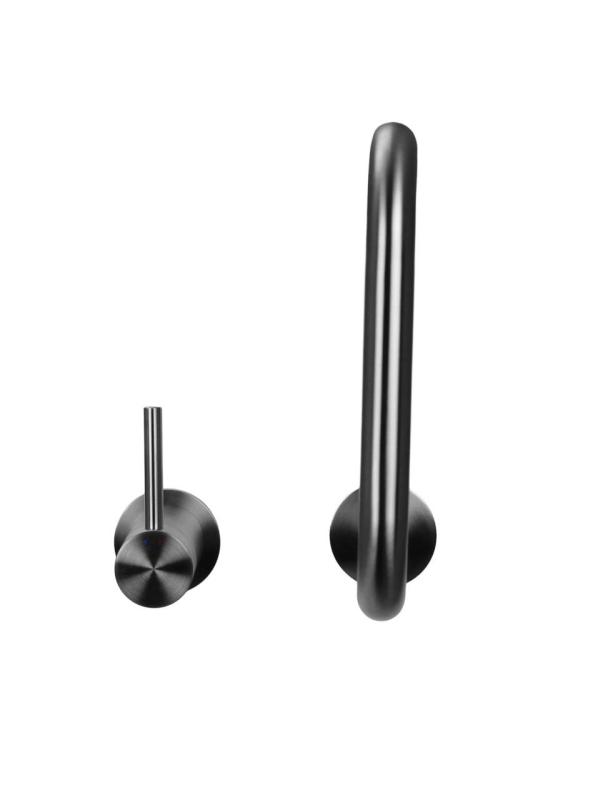 Pure.Sink Luxion Robinet de bucătărie din oțel inoxidabil masiv cu 2 orificii și ieșire rotundă PLX2HR-02