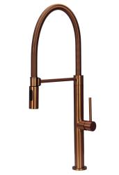 Pure.Sink Luxion Robinet de bucătărie din cupru profi cu ieșire flexibilă și 2 tipuri de jet PLXFLEX-62