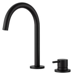 Pure.Sink Luxion Robinet de bucătărie cu 2 găuri, negru mat, cu ieșire rotundă PLX2HR-10