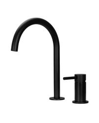 Pure.Sink Luxion Robinet de bucătărie cu 2 găuri, negru mat, cu bec rotund PLX2HR-10