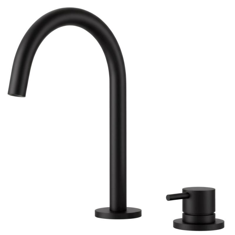 Pure.Sink Luxion Robinet de bucătărie cu 2 găuri, negru mat, cu ieșire rotundă PLX2HR-10