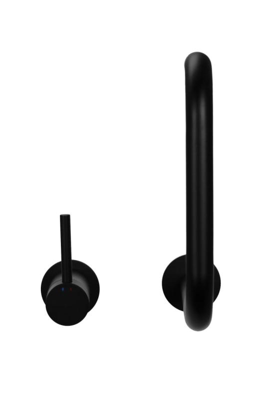 Pure.Sink Luxion Robinet de bucătărie cu 2 găuri, negru mat, cu bec rotund PLX2HR-10