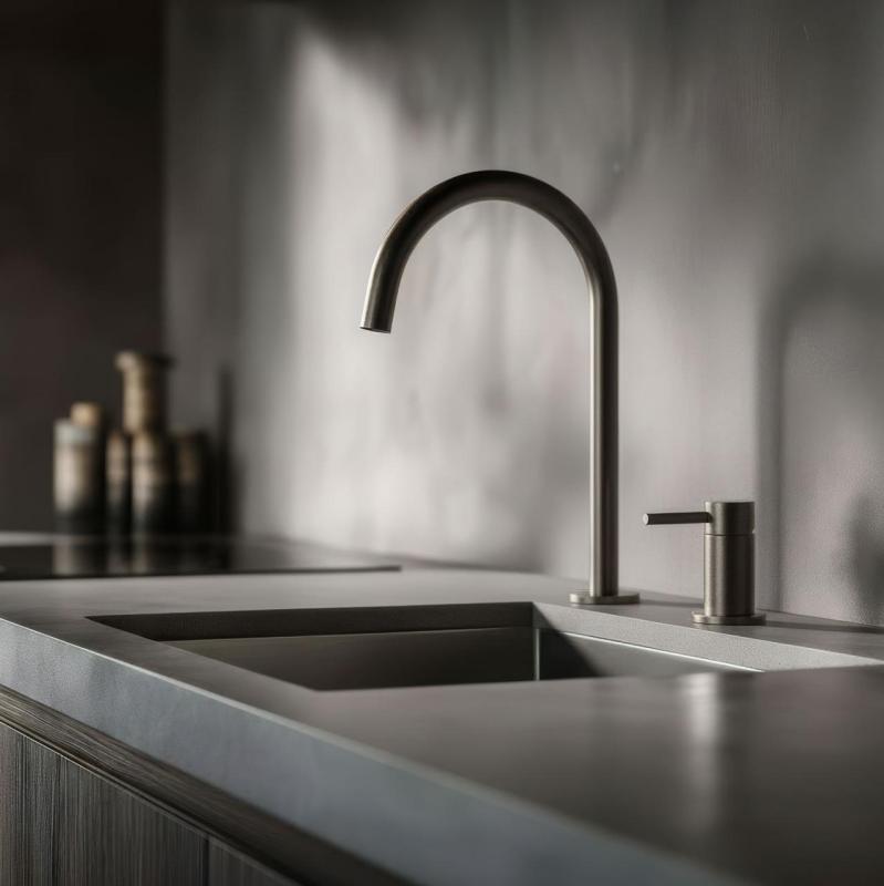 Pure.Sink Luxion Robinet de bucătărie cu 2 găuri, din metal, cu ieșire rotundă PLX2HR-61