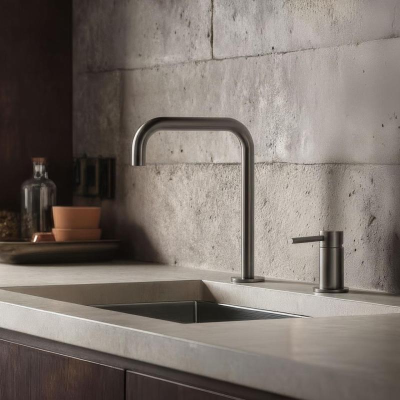 Pure.Sink Luxion Robinet de bucătărie cu 2 găuri, din metal, cu ieșire în formă de U PLX2HU-61