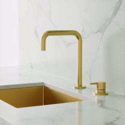 Pure.Sink Luxion Robinet de bucătărie cu 2 găuri, auriu, cu bec în formă de U PLX2HU-60