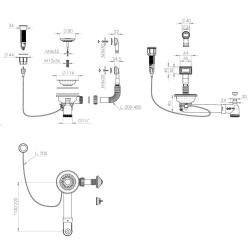 Set de evacuare Granitemy Gun metal inclusiv buton de presiune-waste cu dop, plus preaplin dreptunghiular și rotund 1208971745