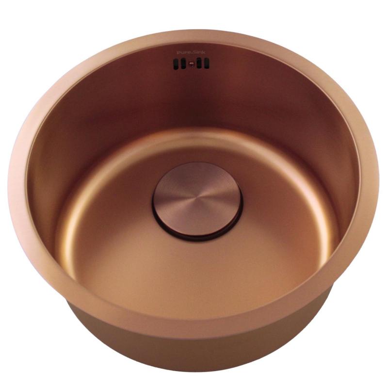 Pure.Sink Rondo Chiuvetă Rotundă de Cupru pentru montare la nivel, submontare și supramontare 38 cm PRN38-62