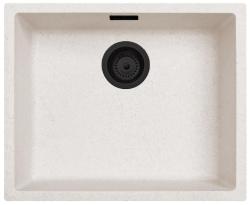 Chiuvetă Albă de nisip Ausmann Fibre 50x40cm pentru montare sub blat, montare la suprafață și încorporare, cu dop automat negru 1208971931